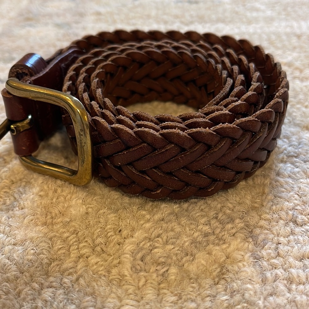 Polo Ralph Lauren Braided Leather Belt Sz 26 - Picture 2 of 3